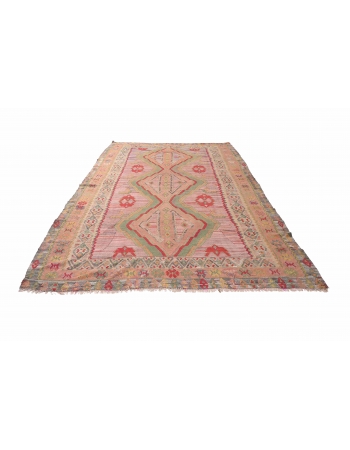 Large Vintage Turkish Kilim Rug - 7`11″ x 14`1″
