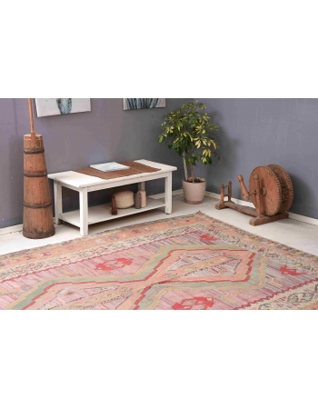 Large Vintage Turkish Kilim Rug - 7`11″ x 14`1″