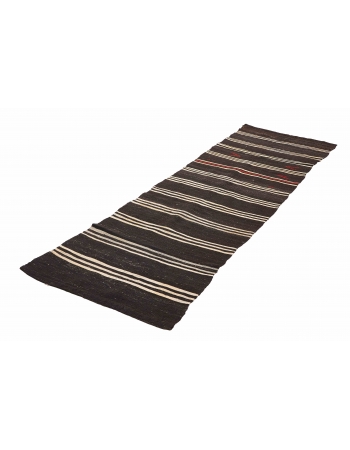 Vintage Striped Kilim Runner - 3`6″ x 13`0″