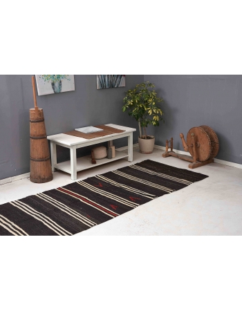 Vintage Striped Kilim Runner - 3`6″ x 13`0″