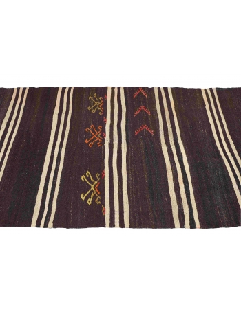 Striped Vintage Decorative Kilim Runner - 3`5″ x 13`3″