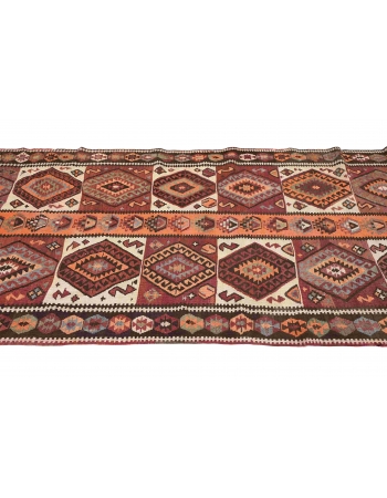Decorative Vintage Turkish Kars Kilim Rug - 4`0″ x 10`9″
