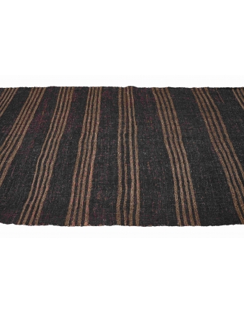 Brown Vintage Striped Kilim Rug - 4`4″ x 9`0″