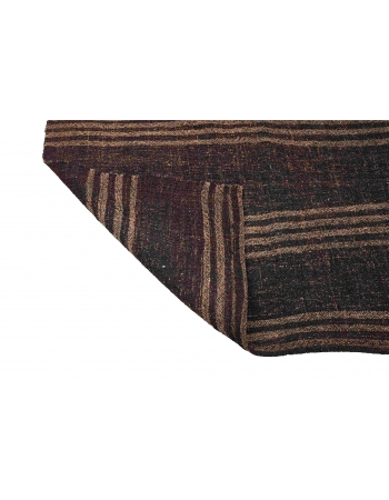 Brown Vintage Striped Kilim Rug - 4`4″ x 9`0″
