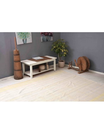 Vintage Modern Turkish Cotton Kilim - 7`7″ x 9`4″
