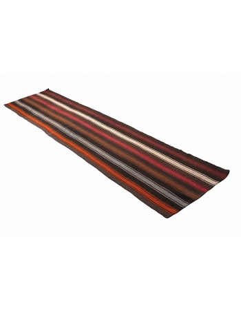 Striped Vintage Long Kilim Runner - 3`0″ x 20`2″