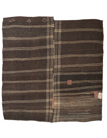 Square Vintage Unique Turkish Kilim Rug - 9`0″ x 9`2″ Square Vintage Unique Turkish Kilim Rug - 9`0″ x 9`2″