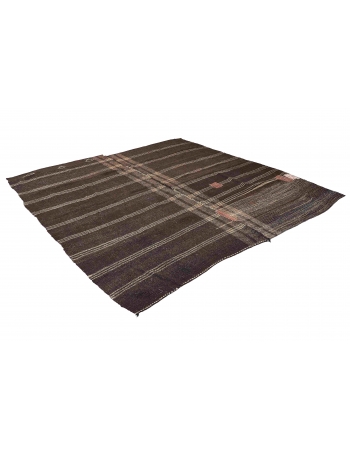 Square Vintage Unique Turkish Kilim Rug - 9`0″ x 9`2″