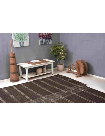 Square Vintage Unique Turkish Kilim Rug - 9`0″ x 9`2″