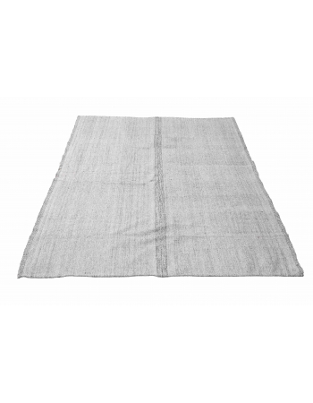 Silver Gray Vintage Kilim Rug - 5`11″ x 8`2″