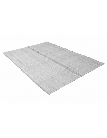 Silver Gray Vintage Kilim Rug - 5`11″ x 8`2″