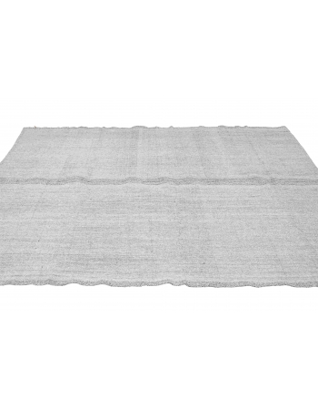 Silver Gray Vintage Kilim Rug - 5`11″ x 8`2″