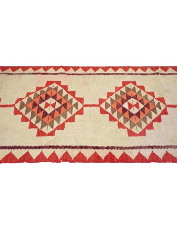Vintage Decorative Kilim Runner - 3`3″ x 10`6″