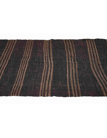 Vintage Brown Striped Kilim Rug - 4`2″ x 8`6″