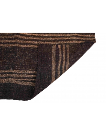 Vintage Brown Striped Kilim Rug - 4`2″ x 8`6″