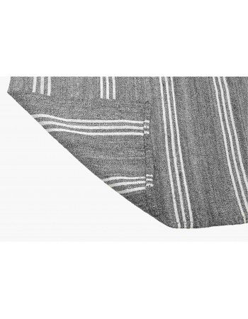 Large Vintage Gray Kilim Rug - 9`5″ x 12`2″