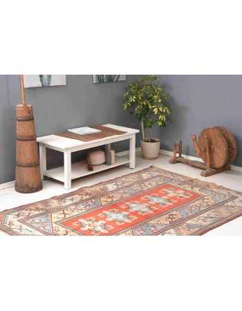 Vintage Turkish Milas Carpet - 5`1″ x 7`7″