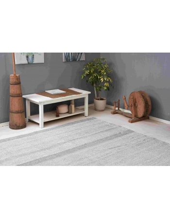 Large Gray Vintage Kilim Rug - 9`3″ x 13`1″