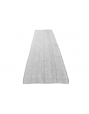 Vintage Gray Modern Kilim Runner - 3`0″ x 12`0″