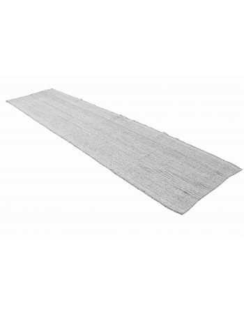 Vintage Gray Modern Kilim Runner - 3`0″ x 12`0″