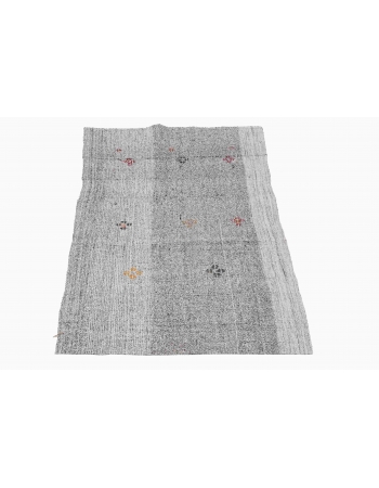 Small Vintage Gray Kilim Rug - 3`0″ x 6`0″