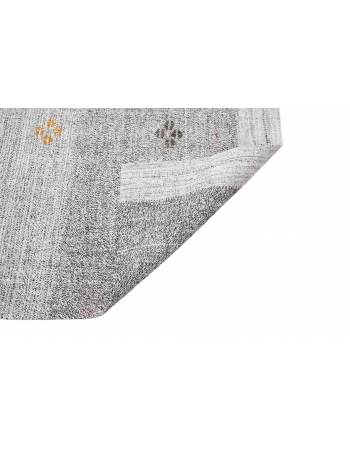 Small Vintage Gray Kilim Rug - 3`0″ x 6`0″