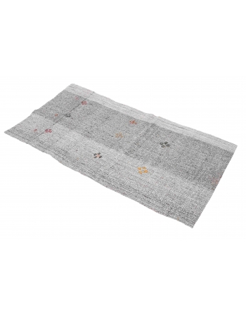 Small Vintage Gray Kilim Rug - 3`0″ x 6`0″