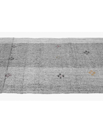 Small Vintage Gray Kilim Rug - 3`0″ x 6`0″
