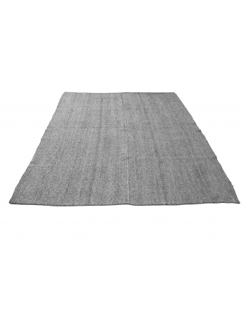 Gray Vintage Turkish Kilim Rug - 6`9″ x 8`1″