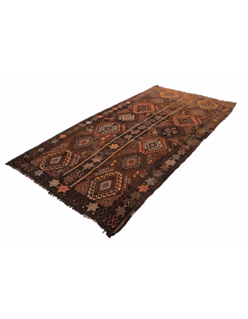 Vintage Unique Kars Kilim Rug - 5`1″ x 10`6″