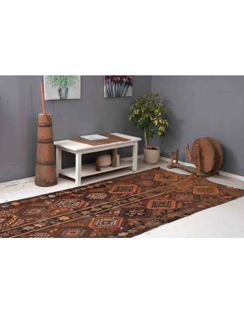 Vintage Unique Kars Kilim Rug - 5`1″ x 10`6″
