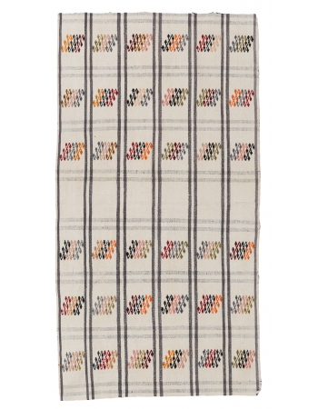 Embroidered Vintage Kilim Rug - 2`7″ x 4`9″