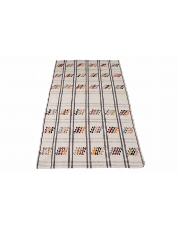 Embroidered Vintage Kilim Rug - 2`7″ x 4`9″