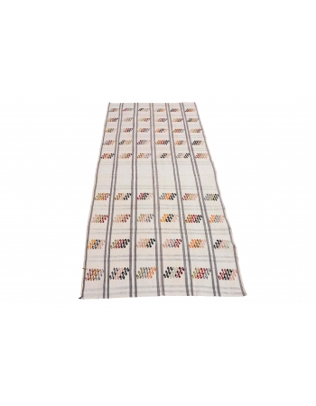 Vintage Embroidered Kilim Runner - 2`7″ x 6`11″
