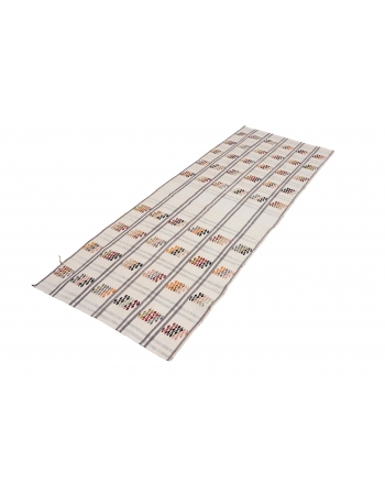 Vintage Embroidered Kilim Runner - 2`7″ x 6`11″