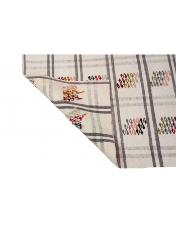 Vintage Embroidered Kilim Runner - 2`7″ x 6`11″