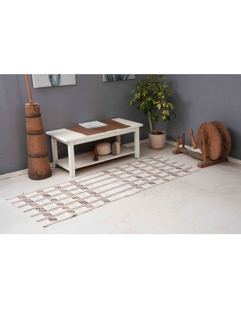 Vintage Embroidered Kilim Runner - 2`7″ x 6`11″