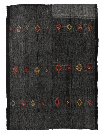 Vintage Large Gray Kilim Rug - 7`6″ x 9`7″