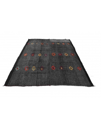 Vintage Large Gray Kilim Rug - 7`6″ x 9`7″
