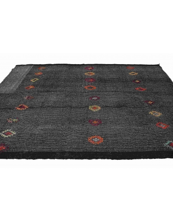 Vintage Large Gray Kilim Rug - 7`6″ x 9`7″