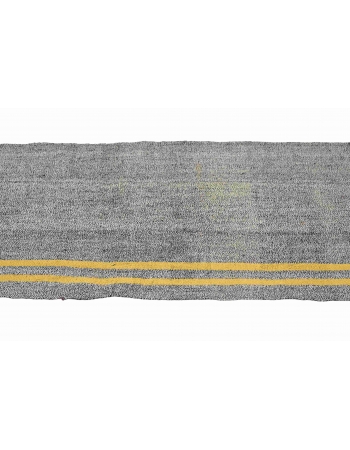 Gray & Yellow Vintage Kilim Runner - 2`6″ x 14`3″