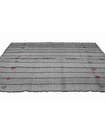 Gray Vintage Turkish Modern Kilim - 6`9″ x 9`8″