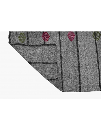 Gray Vintage Turkish Modern Kilim - 6`9″ x 9`8″