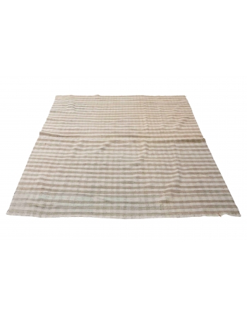 Vintage Faded Modern Kilim Rug - 4`9″ x 5`10″
