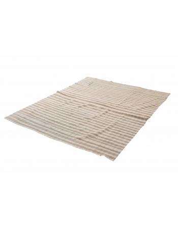 Vintage Faded Modern Kilim Rug - 4`9″ x 5`10″