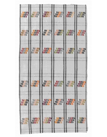 Embroidered Vintage Kilim Rug - 2`7″ x 4`9″