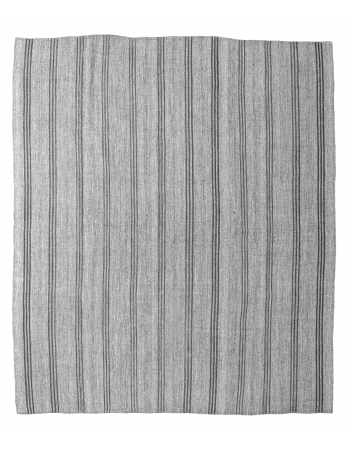 Gray Vintage Large Turkish Kilim Rug - 8`8″ x 10`2″
