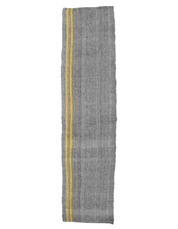 Gray & Yellow Vintage Kilim Runner - 2`6″ x 14`3″