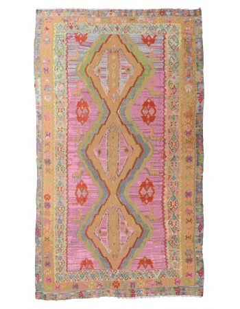 Large Vintage Turkish Kilim Rug - 7`11″ x 14`1″