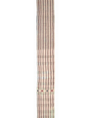 Long Vintage Striped Kilim Runner - 2`5″ x 46`3″